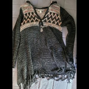 Vintage America Blues Open Cardigan with hood